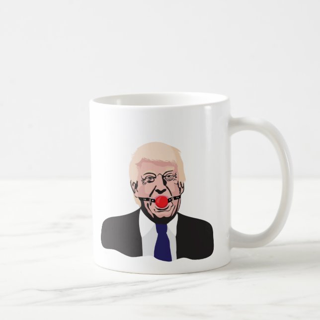 Donald Trump med en diy gagboll - två avbilda Kaffemugg (Höger)