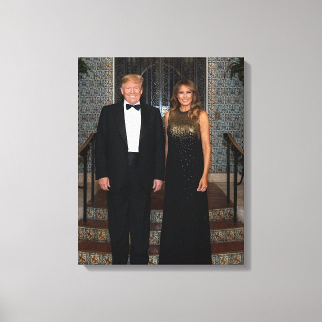 Donald Trump med första Dam Melania Canvastryck (Framsida)