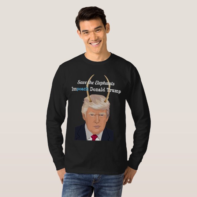 Donald Trump med Horns för elefanttrumfdjävulen T Shirt (Hel framsida)