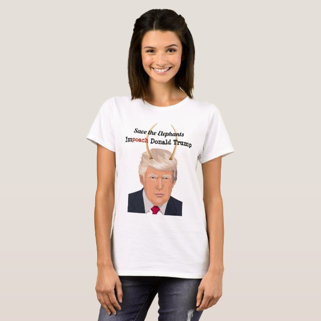 Donald Trump med Horns för elefanttrumfdjävulen Tee Shirt (Hel framsida)