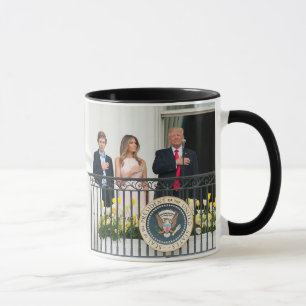 Donald Trump med Melania & Barron på Vita huset Mugg
