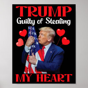 Donald Trump med USA-flagga Trump skyldig till stö Poster