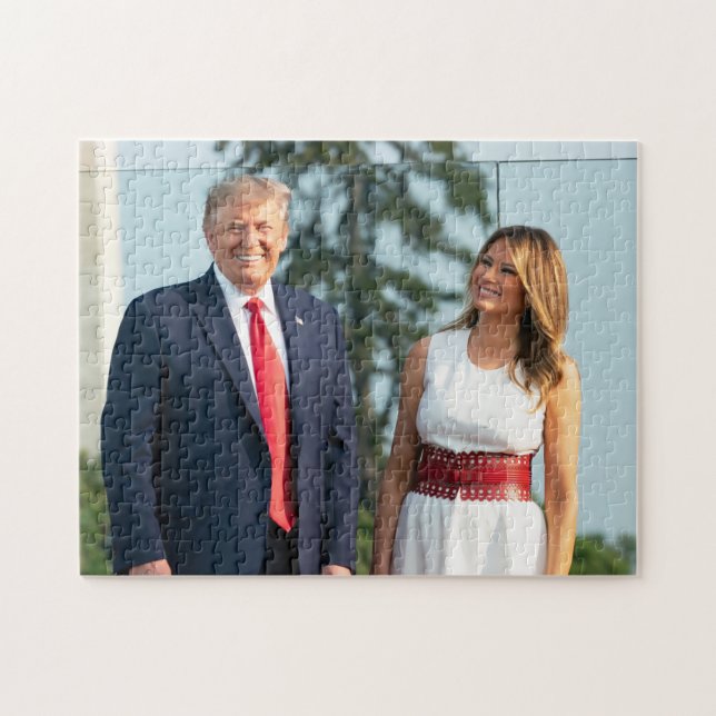Donald Trump & Melania 4 juli 2020 Pussel (Horisontell)