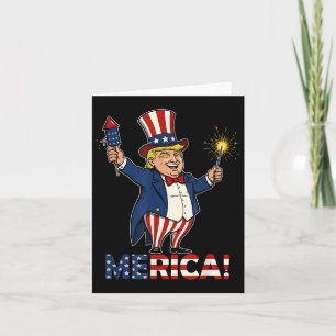 Donald Trump Merica 4:e juli Fireworks Patrioti Kort