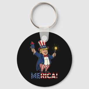 Donald Trump Merica 4:e juli Fireworks Patrioti Nyckelring