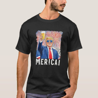 Donald Trump Merica 4:e juli Trump Support Prem T Shirt