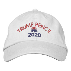 Donald Trump Mike Pence - med Republican Elephant Broderad Keps