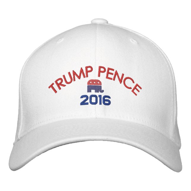 Donald Trump Mike Pence - med Republican Elephant Broderad Keps (Framsida)