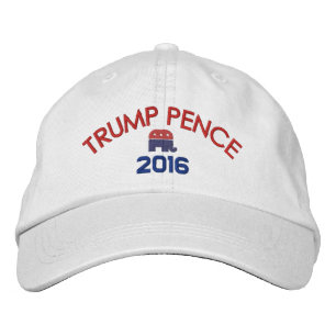 Donald Trump Mike Pence - med Republikansk Elefant Broderad Keps