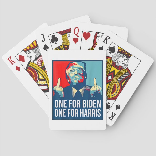 Donald Trump Mitten Finger Biden Harris America Re Casinokort (Baksidan)