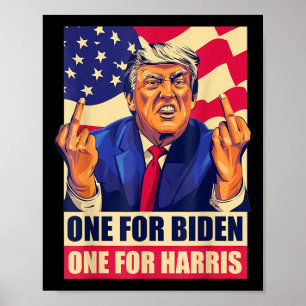 Donald Trump Mitten Finger Biden Harris America Re Poster