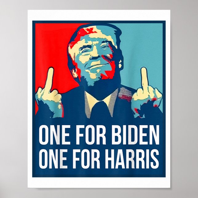 Donald Trump Mitten Finger Biden Harris America Re Poster (Framsidan)
