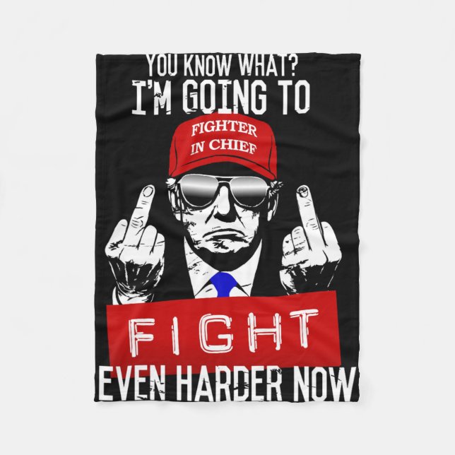 Donald Trump Mitten Finger Vänd av Pro Republ Fleecefilt (Framsidan)