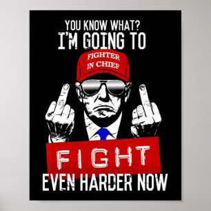 Donald Trump Mitten Finger Vänd av Pro Republ Poster