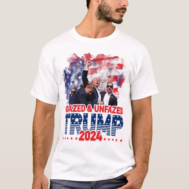 Donald Trump-mordförsök Amerika 2024 T Shirt (Framsida)