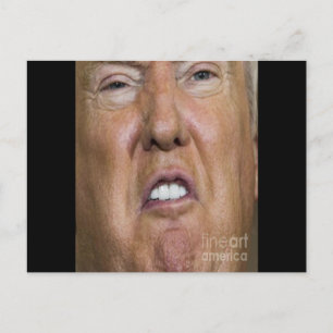 Donald Trump Mouth Teeth Biting Vykort
