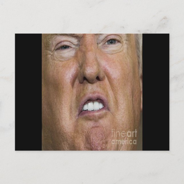 Donald Trump Mouth Teeth Biting Vykort (Framsida)