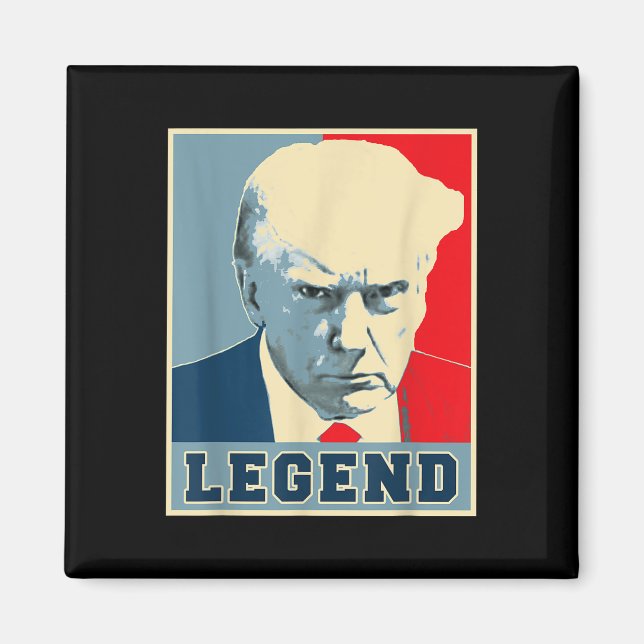 Donald Trump Mug Shot 2024 President Legend Aldrig Magnet (Framsidan)