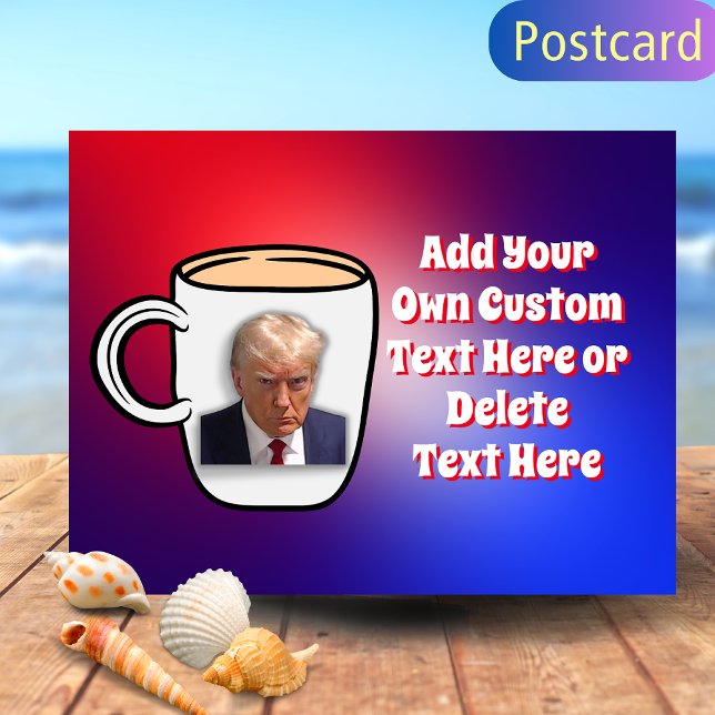 Donald Trump Mugg Shot Meme Anpassningsbar Text Re Vykort (Skapare uppladdad)