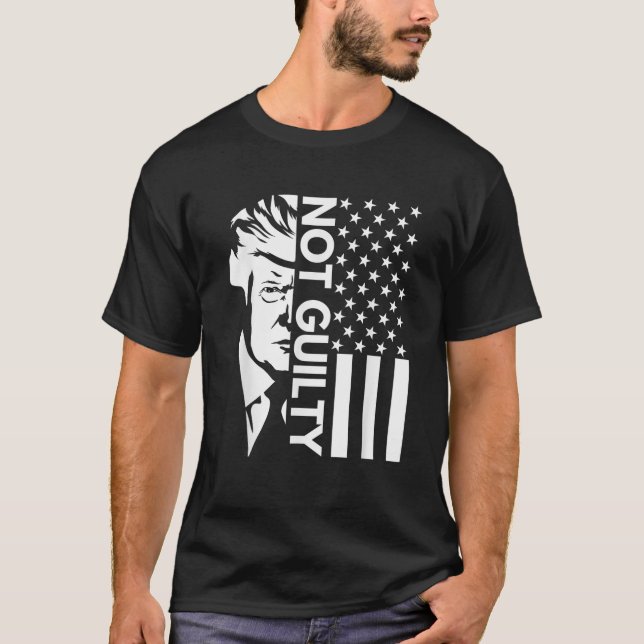 Donald Trump Mugshot 2024 Not Guilty Supporter USA T Shirt (Framsida)