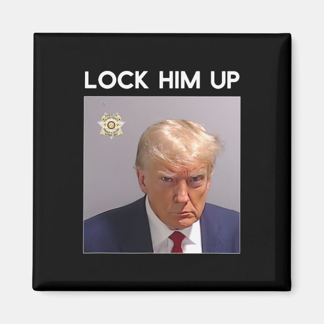 Donald Trump Mugshot låck upp honom uppTrump Mugg  Magnet (Framsidan)