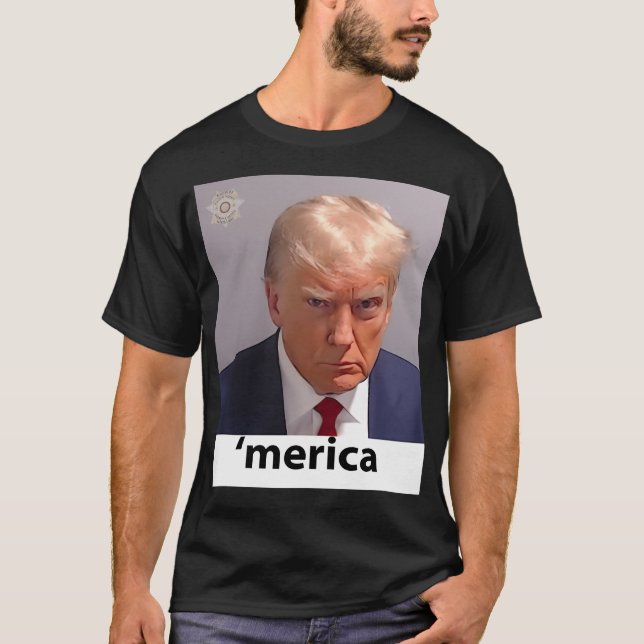 Donald Trump Mugshot T Shirt (Framsida)