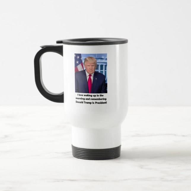 Donald Trump när jag vaknade upp Resemugg (Vänster)