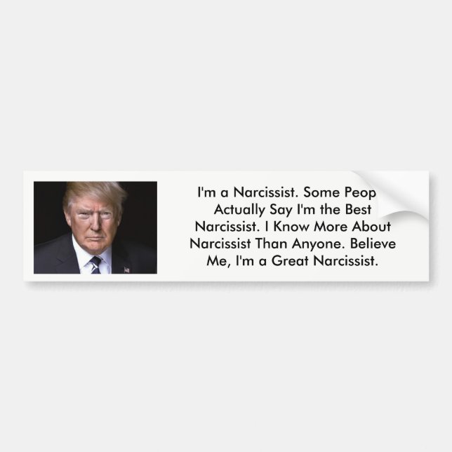 "Donald Trump Narcissist" Anti-Donald trumf Bildekal (Framsidan)