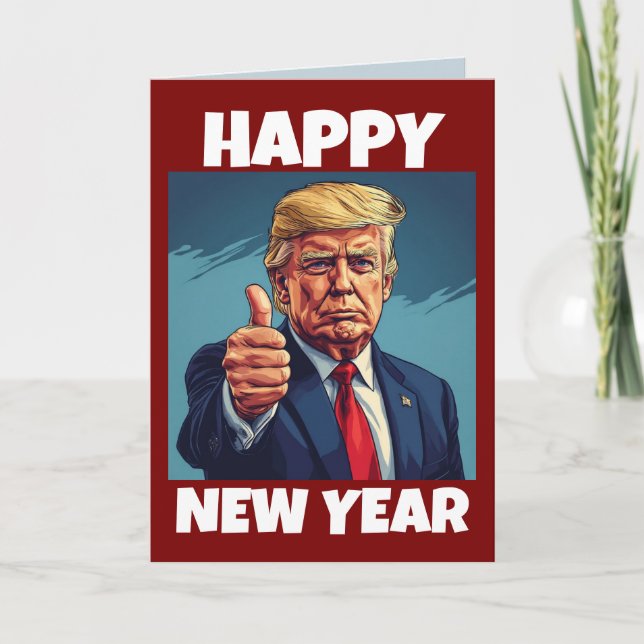DONALD TRUMP NEW YEARS 2026 GREETING CARD HELGKORT (Framsida)