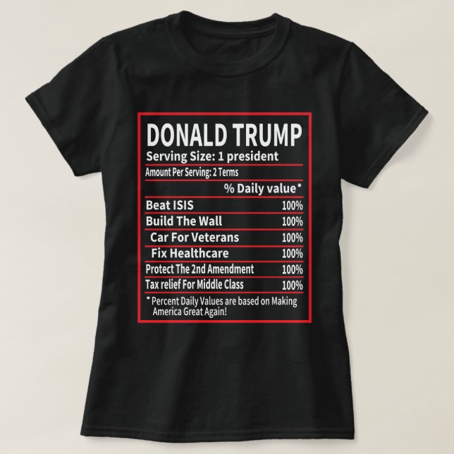 Donald Trump Nutrition Facts - Finny jul  T Shirt (Design framsida)