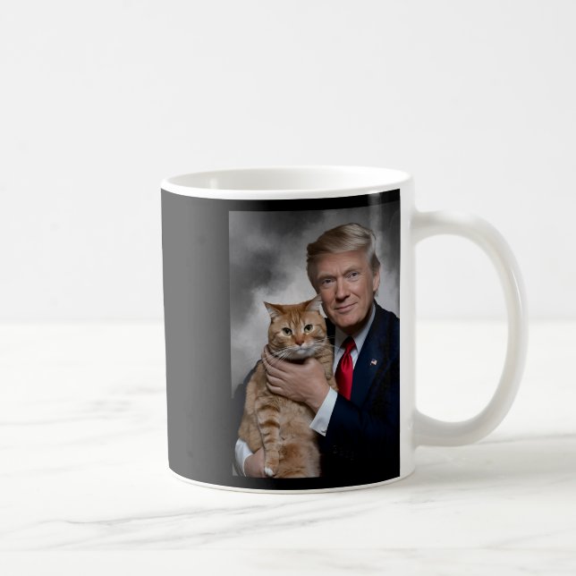 Donald Trump och Cat funny Trump and Cat Kaffemugg (Höger)