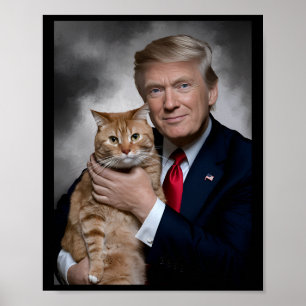Donald Trump och Cat funny Trump and Cat Poster