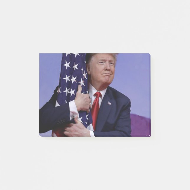 Donald Trump och den amerikanska flaggan Post-it Block (Framsida)