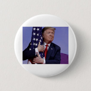 Donald Trump och Flagga Knapp