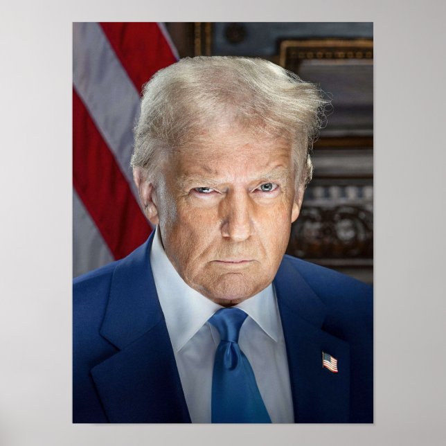 Donald Trump Officiell Porträtt Photo 2025 Poster (Framsidan)