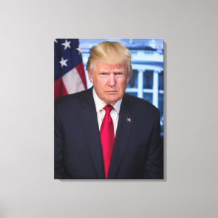 Donald Trump Officiell Presidenten Porträtt Canvastryck