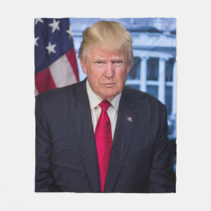 Donald Trump Officiell Presidenten Porträtt Fleecefilt