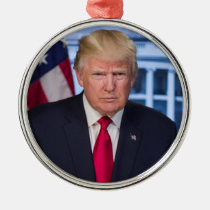 Donald Trump Officiell Presidenten Porträtt Julgransprydnad Metall