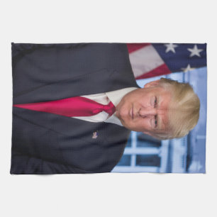 Donald Trump Officiell Presidenten Porträtt Kökshandduk