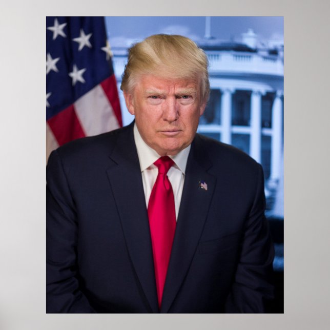 Donald Trump Officiell Presidenten Porträtt Poster (Framsidan)