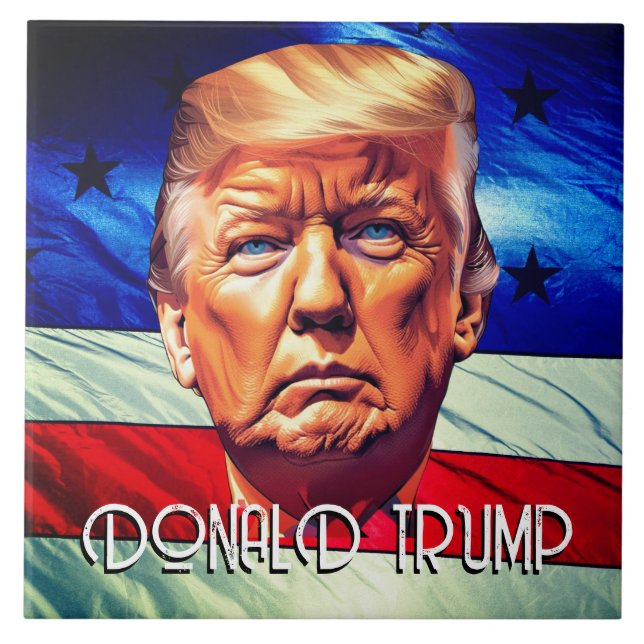 Donald Trump & Old glory Kakelplatta (Framsidan)
