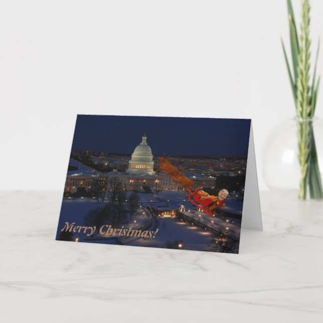 Donald Trump på en Sleighjulkort Helgkort (Framsida)
