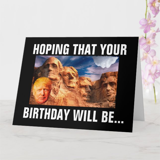 DONALD TRUMP PÅ MOUNT RUSHMORE BIRTHDAY CARD KORT (Orkide)