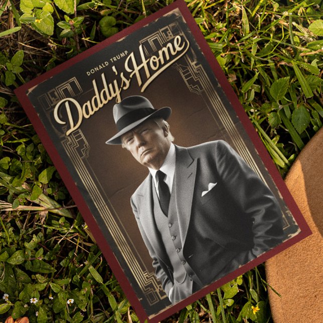 Donald Trump Pappa är hemma Rolig jul MAGA Vykort (Skapare uppladdad)