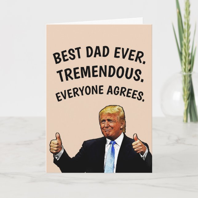 DONALD TRUMP PAPPA BIRTHDAY TREMENDOUS CARDS KORT (Framsida)