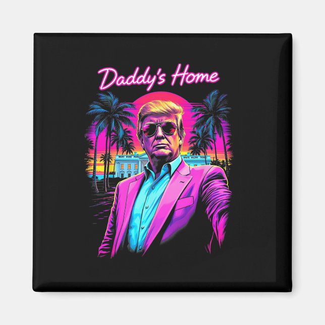 Donald Trump Pappas Hemma Roligt Meme Konst  Magnet (Framsidan)
