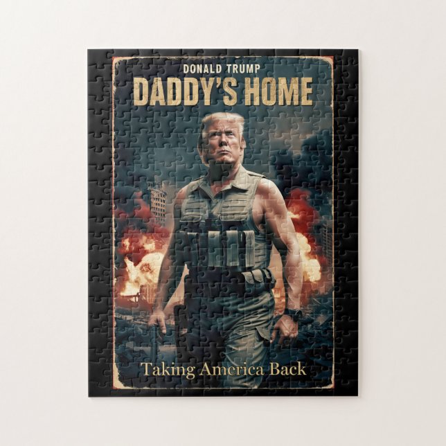 Donald Trump Pappor Home Funny julfilm Pussel (Vertikal)