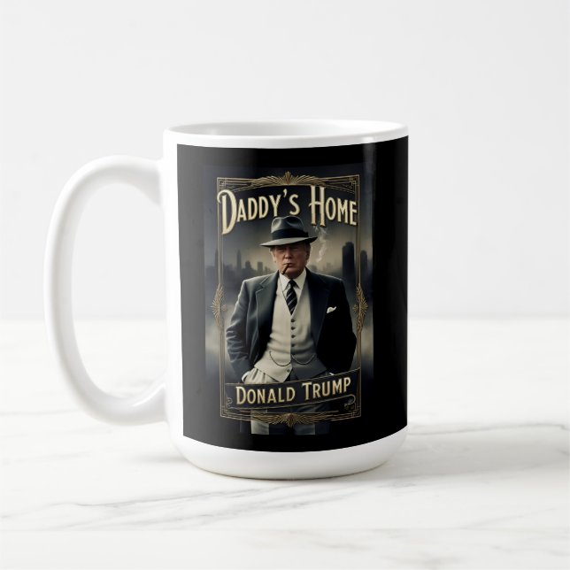 Donald Trump Pappor Home Funny MAGA Movie Poster Kaffemugg (Vänster)
