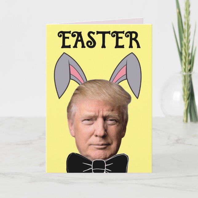 DONALD TRUMP PÅSK ROLIG KANIN Julkort Kort (Framsida)