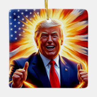 Donald Trump Patriotic American Flagga Ornament
